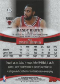 1999-00 Topps Gold Label - Class 2 #13 Randy Brown Back