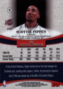 1999-00 Topps Gold Label - Class 2 #40 Scottie Pippen Back