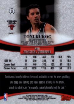 1999-00 Topps Gold Label - Class 2 #51 Toni Kukoc Back