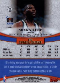 1999-00 Topps Gold Label - Class 2 #58 Shawn Kemp Back