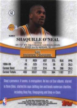 1999-00 Topps Gold Label - Class 2 #62 Shaquille O'Neal Back