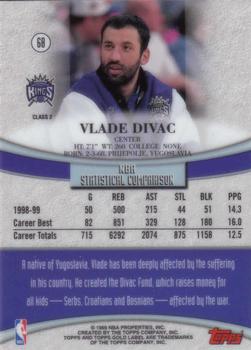 1999-00 Topps Gold Label - Class 2 #68 Vlade Divac Back