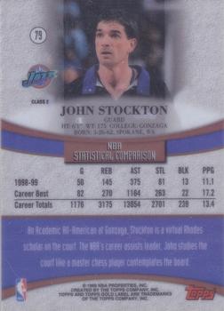 1999-00 Topps Gold Label - Class 2 #79 John Stockton Back
