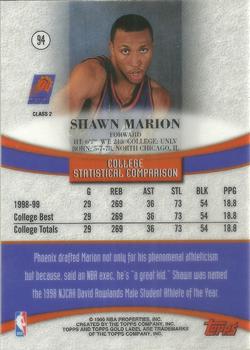 1999-00 Topps Gold Label - Class 2 #94 Shawn Marion Back