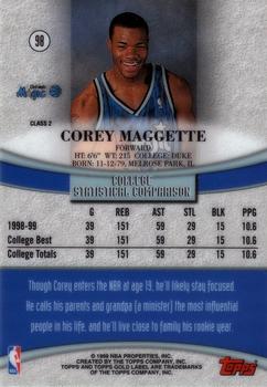 1999-00 Topps Gold Label - Class 2 #98 Corey Maggette Back
