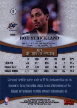 1999-00 Topps Gold Label - Class 3 #10 Rod Strickland Back