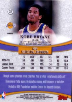 1999-00 Topps Gold Label - Class 3 #22 Kobe Bryant Back