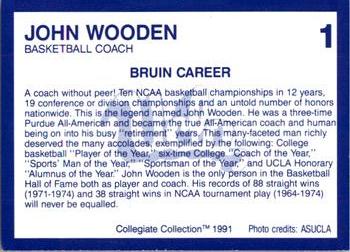 1991 Collegiate Collection UCLA Bruins #1 John Wooden Back