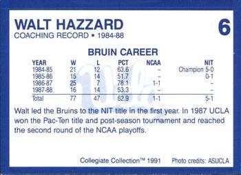 1991 Collegiate Collection UCLA #6 Walt Hazzard Back