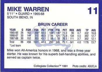 1991 Collegiate Collection UCLA #11 Mike Warren Back