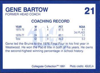 1991 Collegiate Collection UCLA #21 Gene Bartow Back