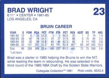 1991 Collegiate Collection UCLA Bruins #23 Brad Wright Back