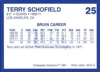 1991 Collegiate Collection UCLA #25 Terry Schofield Back