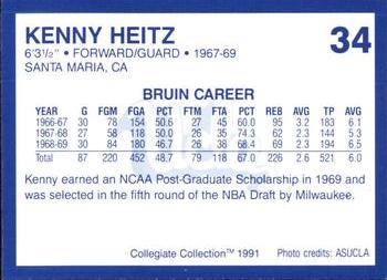 1991 Collegiate Collection UCLA #34 Kenny Heitz Back
