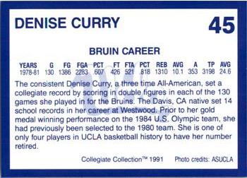 1991 Collegiate Collection UCLA Bruins #45 Denise Curry Back