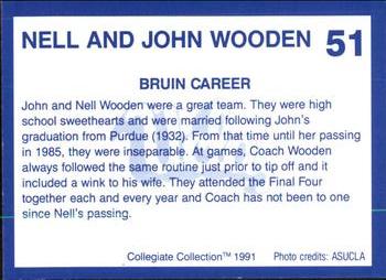 1991 Collegiate Collection UCLA Bruins #51 Nell & John Wooden Back
