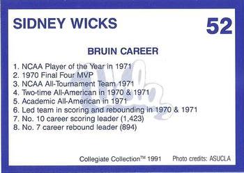 1991 Collegiate Collection UCLA Bruins #52 Sidney Wicks Back