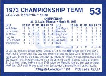 1991 Collegiate Collection UCLA #53 1973 Champions Back