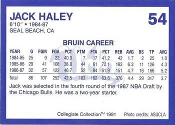 1991 Collegiate Collection UCLA #54 Jack Haley Back
