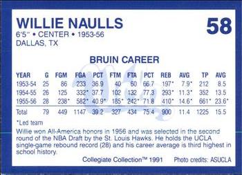 1991 Collegiate Collection UCLA #58 Willie Naulls Back