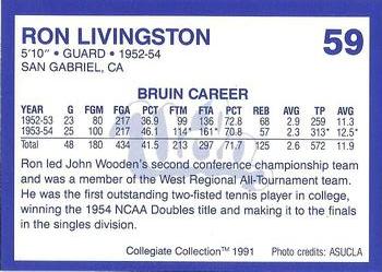 1991 Collegiate Collection UCLA #59 Ron Livingston Back