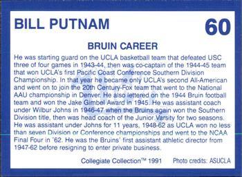1991 Collegiate Collection UCLA #60 Bill Putnam Back