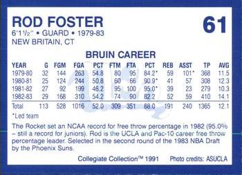 1991 Collegiate Collection UCLA #61 Rod Foster Back