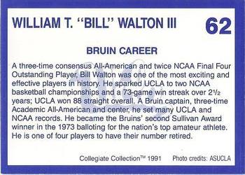 1991 Collegiate Collection UCLA #62 Bill Walton Back