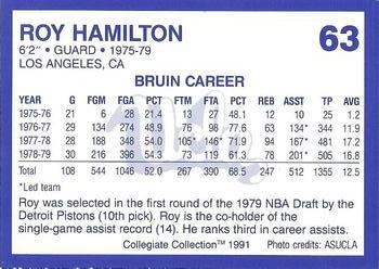 1991 Collegiate Collection UCLA #63 Roy Hamilton Back
