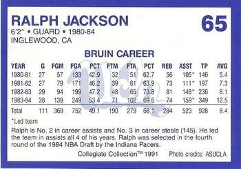 1991 Collegiate Collection UCLA Bruins #65 Ralph Jackson Back