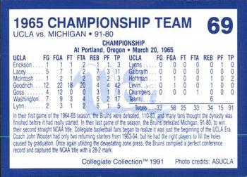 1991 Collegiate Collection UCLA #69 1965 Champions Back