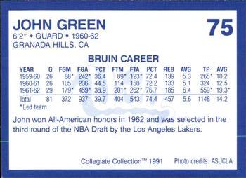 1991 Collegiate Collection UCLA Bruins #75 John Green Back