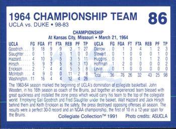 1991 Collegiate Collection UCLA Bruins #86 1964 Champions Back