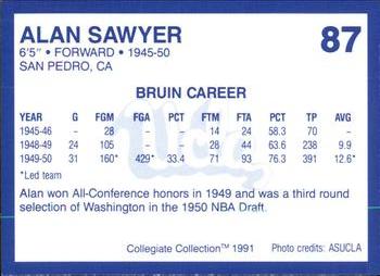 1991 Collegiate Collection UCLA #87 Alan Sawyer Back