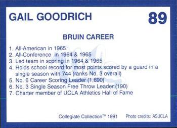 1991 Collegiate Collection UCLA Bruins #89 Gail Goodrich Back