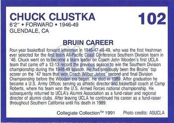 1991 Collegiate Collection UCLA Bruins #102 Chuck Clustka Back
