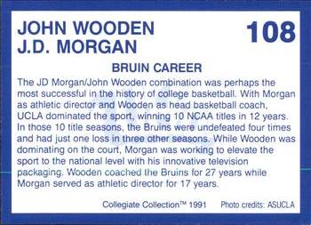 1991 Collegiate Collection UCLA #108 Wooden and Morgan Back