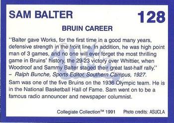 1991 Collegiate Collection UCLA #128 Sam Balter Back