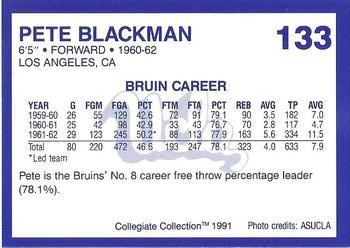1991 Collegiate Collection UCLA #133 Pete Blackman Back