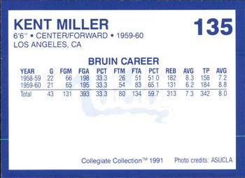 1991 Collegiate Collection UCLA #135 Kent Miller Back