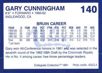 1991 Collegiate Collection UCLA #140 Gary Cunningham Back