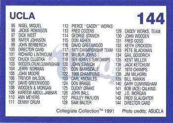 1991 Collegiate Collection UCLA #144 Director Card Back