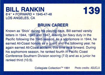 1991 Collegiate Collection UCLA #139 Bill Rankin Back