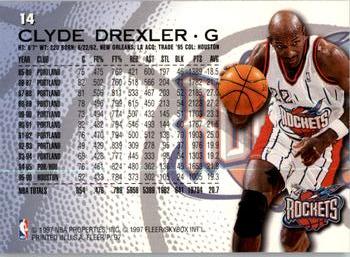 1996-97 Fleer Sprite #14 Clyde Drexler Back