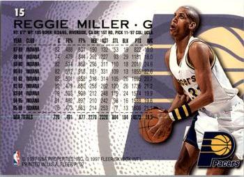 1996-97 Fleer Sprite #15 Reggie Miller Back