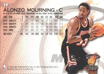 1996-97 Fleer Sprite #19 Alonzo Mourning Back