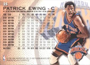 1996-97 Fleer Sprite #25 Patrick Ewing Back