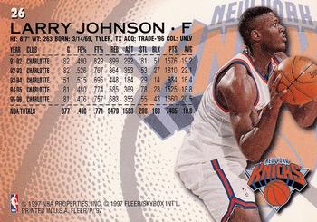 1996-97 Fleer Sprite #26 Larry Johnson Back