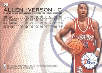 1996-97 Fleer Sprite #28 Allen Iverson Back