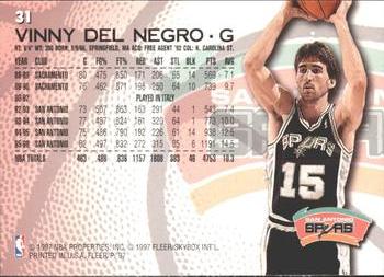 1996-97 Fleer Sprite #31 Vinny Del Negro Back